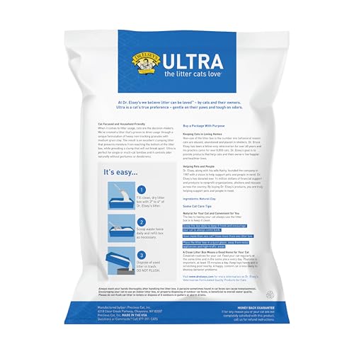 Dr. Elsey's Ultra Unscented Clumping Clay Cat Litter 18 lb Bag - size: 18 lb