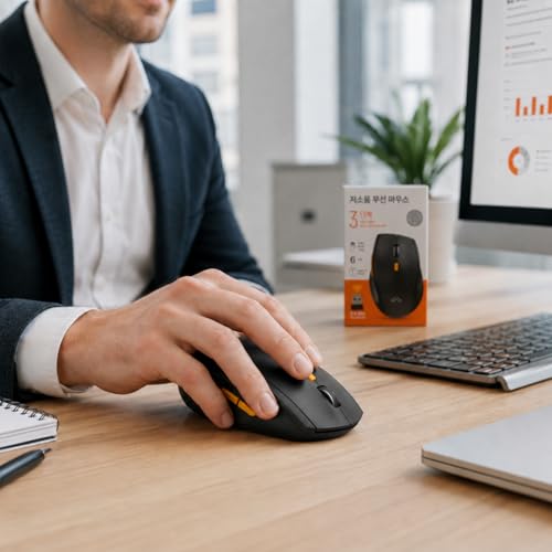 Low Noise Wireless Mouse, 2.4GHz Ergonomic Computer Mouse with USB Receiver, 3 DPI Levels, 6 Buttons, Silent Click Mouse for Laptop, PC, Windows and Mac