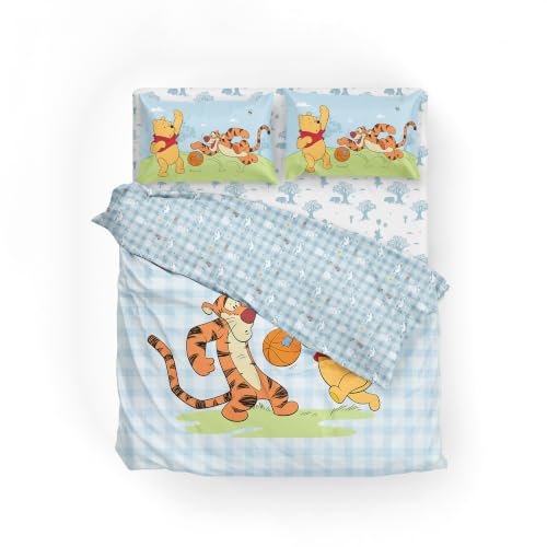 Northwest Disney Winnie The Pooh Funny Friends Full Comforter Set 5 Piece Reversible Design Ultra Soft Fade Resistant Microfiber Kids Bedding Set Officially Licensed - color: Winnie Full