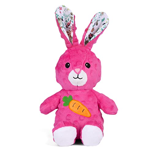 DODODOLA Stuffed Dog Toys Durable Plush Dog Toy with Crinkle Paper Cute Elephant Squeaky Dog Toys Dog Chew Toys for Medium Large Breed (Pink Rabbit) - color: Pink Rabbit