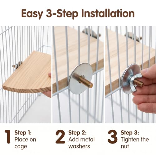 Bird Perch, 3 Pack Bird Playground Woodern Hamster Platform, Cage Accessories for Chinchilla, Parrot, Ferret, Rat, Budgie, Cockatie, Guinea Pig (2*Sector+ Rectangle) - color: 2*Sector+ Rectangle