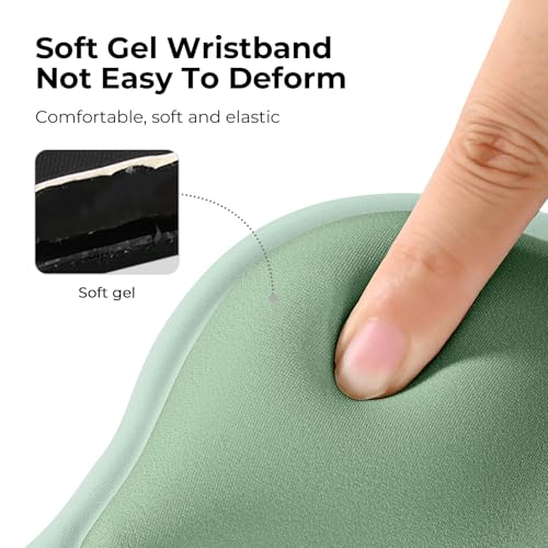 EooCoo Mouse Pad with Gel Wrist Rest, Ergonomic Mousepad Wrist Alignment | Middle Concave Design for Natural Wrist Alignment, Non-Slip Base Mousepad, Carpal Tunnel Relief, Office Desk Accessories - color: Avocado Green