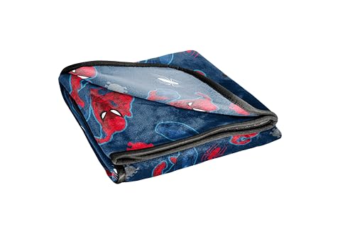 Jay Franco Marvel Spiderman Plush Throw Blanket - Measures 50 x 60 Inches - Kids Super Soft Blue Fleece Superhero Bedding - color: Blue - Spiderman