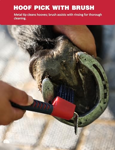 Horse Grooming Kit, 9 Piece Grooming Brush Set with Silicone Curry Comb for Bathing & Shedding Shadowberry - color: Shadowberry