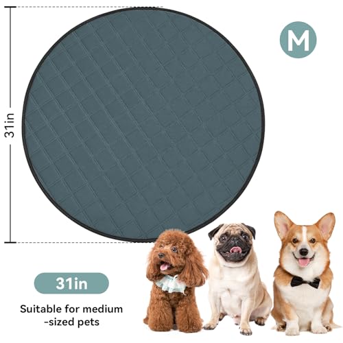 Siedihit Washable Reusable Pet Pee Pads, Absorbent Non-Slip Training Mat | for Dog Cat Rabbit Puppy Kitten, Whelping Playpen Crate Bed Cage Home Indoor Outdoor (Medium - 2pack, Round) - size: Medium - 2pack