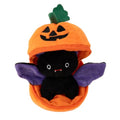 Plushland Halloween Zip-Up Pumpkin Stuffed Animal Plush Toys,Hideaway Spooky Black Cat Bat Ghost Plush Halloween Toy for Festive Decorations & Fun Surprises 6 Inches (Bat) - style: Bat
