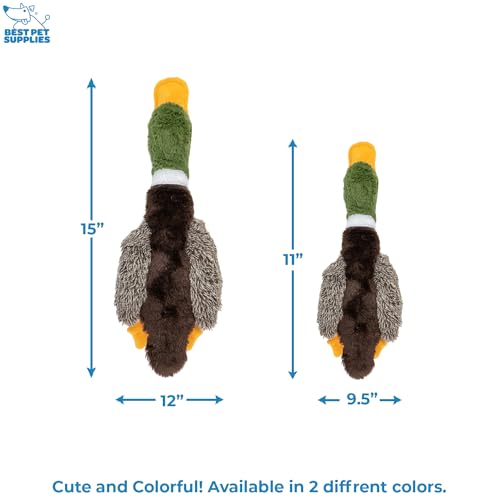 Best Pet Supplies Interactive Squeaky Dog Chew Toy, Ideal Dog Toys for Chewers, Small, Medium & Large Dogs, and Fetch Lovers - Mallard Duck (Brown), Large - color: Mallard Duck (Brown), size: Large