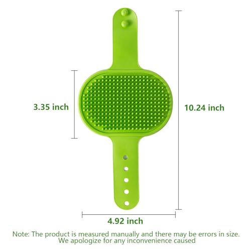 Dog Grooming Bath Brush, Pet Dogs Cats Washing Scrubber for Short Long Hair Cat Massage Tool Handheld Silicone Design - color: Green