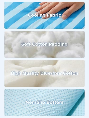 Cooling Mat for Dogs,Stylish Patterns,Self Cooling Indoor Outdoor | Instant Cooling,No Gel,100%Non-Toxic,Claw-Proof,Anti-Slip,Washable,for dog creat,dog bed,Blue S - color: Blue, size: 23"x18"(Small)