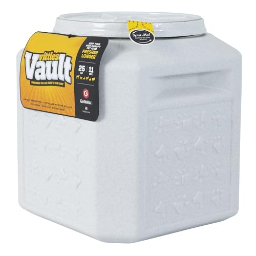 Gamma2 Vittles Vault Pet Food Storage Containers - Sealed Dog and Cat Food Storage Container, Fits up to 25lbs, Made in the USA - [12"L x 13.75"H] | Made in USA, 12 inch long by 13.75 inch tall, airtight lid keeps kibble fresh and pests out, a durable pan