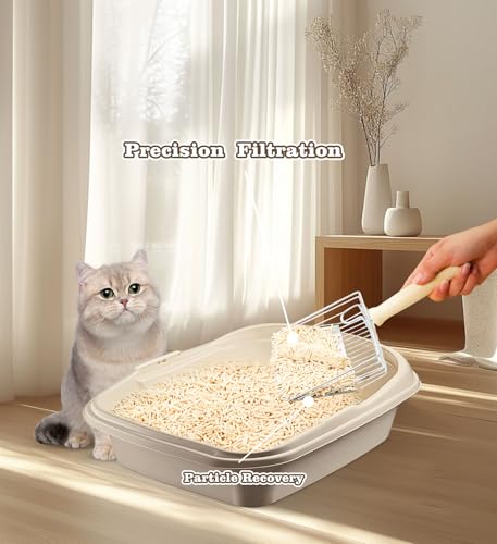 Cat Litter Scoop, Aluminum Alloy Cat Litter Scooper, Cat Litter Picker, Durable and Easy to Clean, Ergonomic Design, Suitable for Cat Litter Box