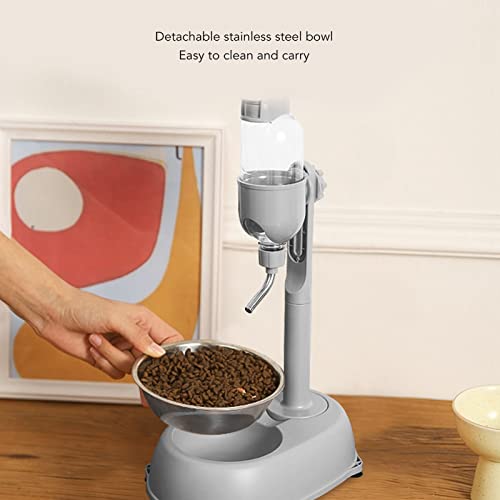 Pet Water Dispenser, 2 in 1 500ml Standing Water Dispenser | Dog Water Bottle Dispenser, Multifunctional Detachable Height with Stand for Dogs Cats