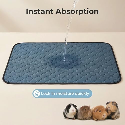 2 pcs Guinea Pig Cage Liners - Washable Guinea Pig Pee Pads, Waterproof Reusable & Anti Slip Guinea Pig Bedding Fast and Super Absorbent Pee Pad for Small Animals Rabbit Hamster Rat - size: 24" 47"（2 pack Polyester）