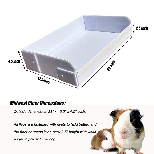Andescobo Guinea Pig Litter Box Guinea Pig Kitchen for All C&C and Midwest Cages,Guinea Pig Hay Box Keep The Guinea Pig Cage Clean and Tidy. White - color: White, size: Midwest