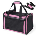 YUDODO 25lbs Cat Carrier Lightproof Soft Sided Pet Carrier for Large Cat | Airline Approved, Lightproof Breathable Design, Side Pockets, Durable Mesh, Foldable and Portable, Pink - color: Pink