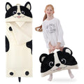 70" 4.2lbs Kids Sleeping Bag with Pillow Black Dog Toddler Nap Mat | Sleep Sack 2-in-1 Sleeping Mat& Blanket Washable Roll-Up w/ Handle For Daycare Kindergarten Thick Soft & Portable In Gift Box - color: Dog-White