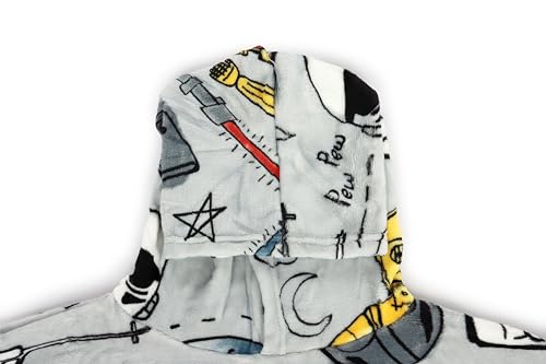 Jay Franco Wearable Throw Blanket – Kids Oversized Plush Hooded Blanket with Pocket, Ultra Soft Cozy Fleece Throw for Lounging, Travel, Gray - Star Wars, 24x32 - Kid - color: Gray - Star Wars, size: Kid