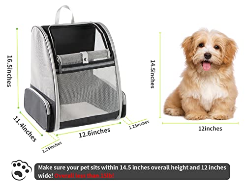 Texsens Innovative Traveler Bubble Backpack Pet Carriers for Cats and Dogs (Black) - color: Black
