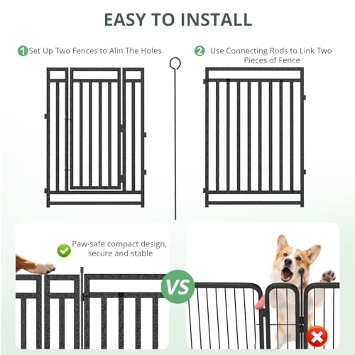 Thickened Outdoor Dog Fence, 32" H, 40 Panels for Yard & Camping | Easy Setup, Flexible Layouts, Thickened Panels, Heavy-Duty, for Medium & Large Dogs and Farm Use, Patented - size: 32" height, style: 40 Panels