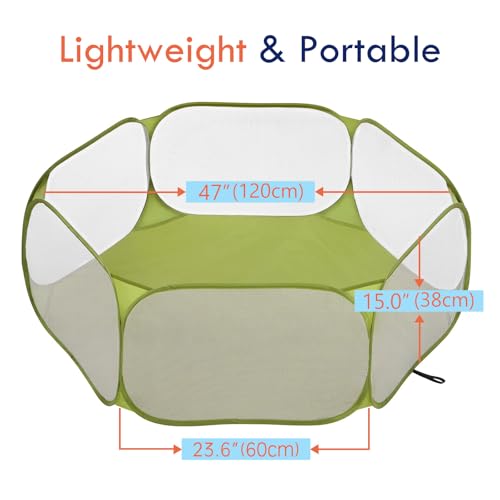 Pawaboo Small Animals Playpen, Green | Waterproof Small Pet Cage Tent, Strong Steel Wire Frame, Portable Outdoor - color: Avocado Green