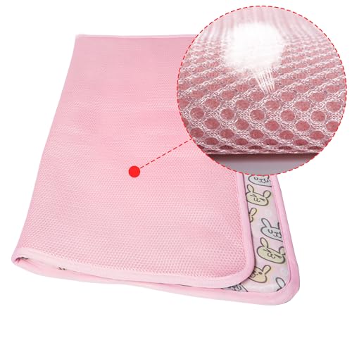 Pet Cooling Mat Cat Dog Cushion Pad Summer Cool Down Comfortable Soft for Pets and Adults (S, Pink) - color: Pink Rabbit, size: S: 15.5'' x 19.5''