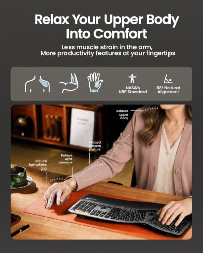 ProtoArc EM11 NL Wireless Ergonomic Vertical Mouse, Rechargeable, Pink | Connects to 3 devices via Bluetooth/2.4G USB-A, with 500mAh USB-C charging, 1000/1600/2400 DPI, quiet clicks - color: Pink
