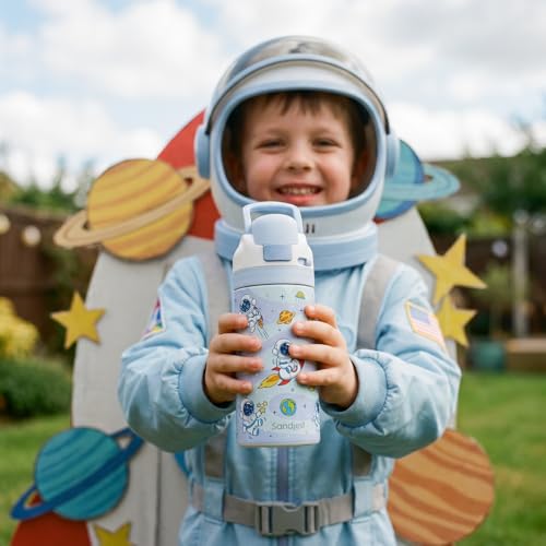 Astronaut Kids Insulated Stainless Steel Water Bottle 16 Oz, Travel Tumbler for School, Sports for Boys, Birthday, Back To School - color: Astronaut