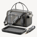 Noah & Paw Cat Carrier Soft Dog Carrier for Small Dogs, TSA Airline Approved 18x11x11in Cat Crate, Pet Travel Crate, Small Pet Kennel, Mattress Included, Charcoal Faux Leather - color: Charcoal (Faux Leather)