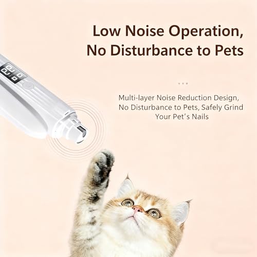 2-in-1 Dog Cat Nail Clipper Grinder with LED Light, USB Rechargeable