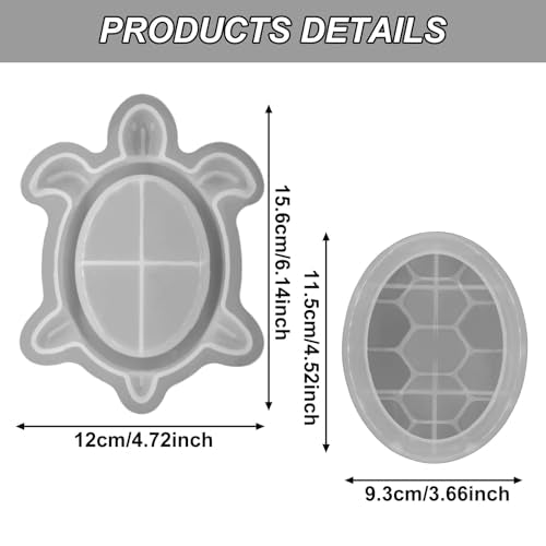 Silicone Turtle Box Resin Mold with Lid | Reusable Ocean Theme Jewelry Box Storage Container Mould for DIY Clay Craft Projects | Unique Epoxy Animal Resin Box Mold for Home Decor, Keychains & Trinkets