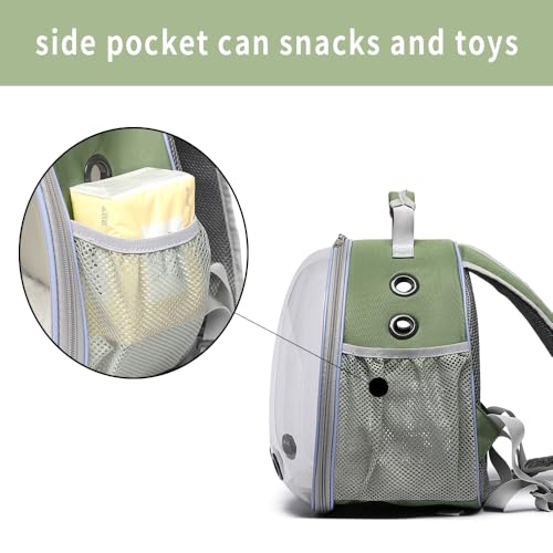 Bunny Carrier, Guinea Pig Carrier,Small Animal Carrier Backpack for Rabbit,Bearded Dragon, Lizard,Hamster,Kitten. Breathable Pet Travel Cage Bag (Army Green) - color: Army Green
