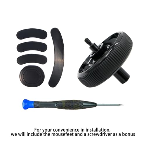 Mouse Wheel Mouse Roller Scroll with Mouse Feet Replacement for Logitech G PRO Wireless/PRO 2 Lightspeed Wireless Gaming Mouse - color: Black