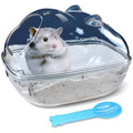 lazYYzal Hamster Bathtub,Hamster Bathroom,Small Animal Habitat Décor,Sand Bath Container Transparent Beds,Hamster Bed,Ice Bathtub,Sleep Pad Nest,Sand Bath Box for Cage Accessories（M） - size: M 5.7*4*4 inch