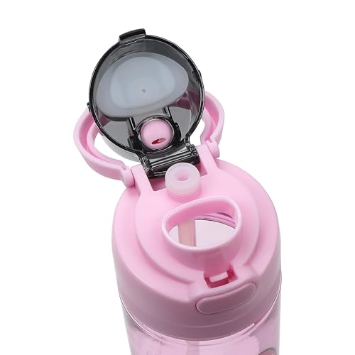 Bioworld Minnie Mouse Classic Big Face Pink 24 Oz Plastic Water Bottle With Dual Spout Lid - color: Minnie Mouse Classic Big Face