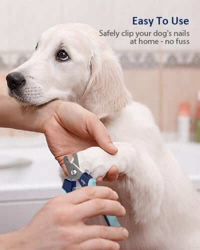 Dog Nail Clippers U10.1, Dog Nail Trimmer Large Breed with Quick Sensor, Razor Sharp Blade Professional Pet Nail Clipper with Safety Guard and Nail File, Pale Turquoise - color: #09 Pale Turquoise