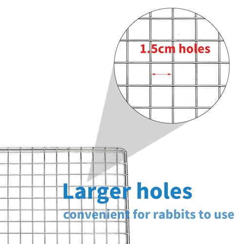 PODOO Rabbit Litter Box – Training Potty Tray for Guinea Pig & Small Pets · Spacious Grid Pan with Low Entrance, Easy-Clean & Odor-Resistant—Helps Keep a Clean Cage and Reduce Mess - size: Large + Extra Large Steel Holes Grids