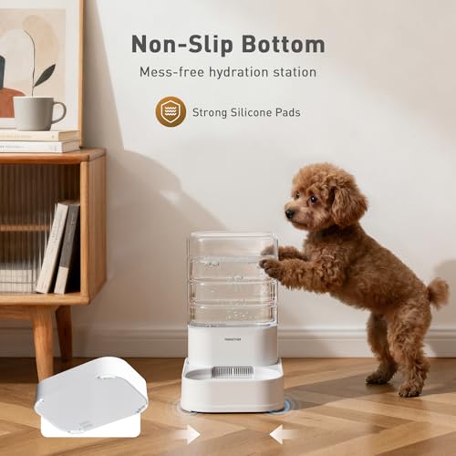 Gravity Dog Water Bowl Dispenser with 6 pcs Filters 1 Gallon/3.78L Automatic Pet Water Dispenser for Dogs Gravity Water Bowl for Cats - color: Waterer + 6 Filters