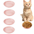 Cat Food Bowl Set Shallow Plastic Whisker Free Flat Wet Food Dishes | Flat shallow plastic cat food bowls, whisker fatigue-free for wet food, suitable for cats dogs small animals - color: 4 pcs pink