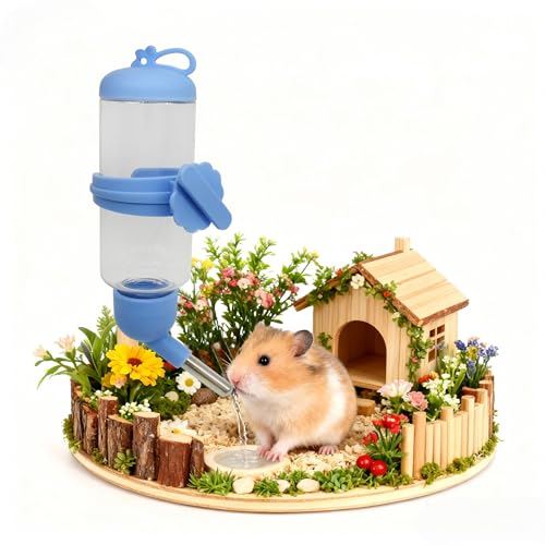 125ml Guinea Pig Water Bottle/Feeder for Hamsters/Hedgehogs/Gliders/Rabbit/mouses/Other Small Pets and Animals,Suitable for Cages, Boxes or Wall-Mounted (Blue, 125ml) - color: blue
