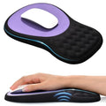 EooCoo Massage Ergonomic Mouse Pad with Dual-Slope Design Wrist Rest | Carpal Tunnel Relief, Memory Foam Wrist Rest, Non-Slip PU Base, Office Desk Accessories - color: Purple