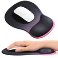 EooCoo Mouse Pad with Gel Wrist Rest, Ergonomic Mousepad Wrist Alignment | Middle Concave Design for Natural Wrist Alignment, Non-Slip Base Mousepad, Carpal Tunnel Relief, Office Desk Accessories - color: Black Pink