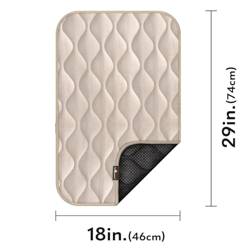 Paw Inspired Washable Padded Crate Mats for Dogs, Beige, 29x18 Inch | Fits 30-inch Kennels, Leakproof, Waterproof Bottom, Plush Dog Pad, Pet Bed - color: Tan, size: 30 Inch