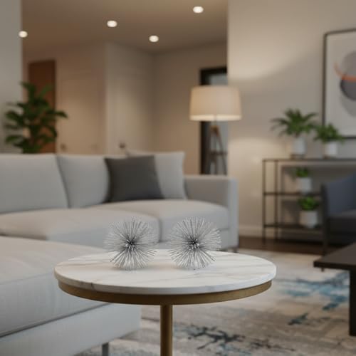 Modern Day Accents 5187 Pilluelo Urchin X-Small Silver Sphere Set of 2, 4" D - color: Silver, size: X-Small