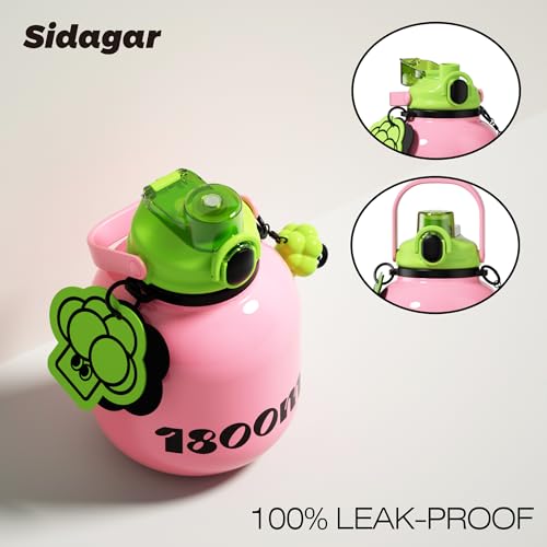 60 oz Gallon Insulated Water Bottle with Straw Lid, Pink | Premium 316L Stainless Steel, Leakproof, Wide Mouth Water Jug with Handle, All-day Hot or Cold Retention, Travel & Daily Use - color: Pink, size: 60 Ounces