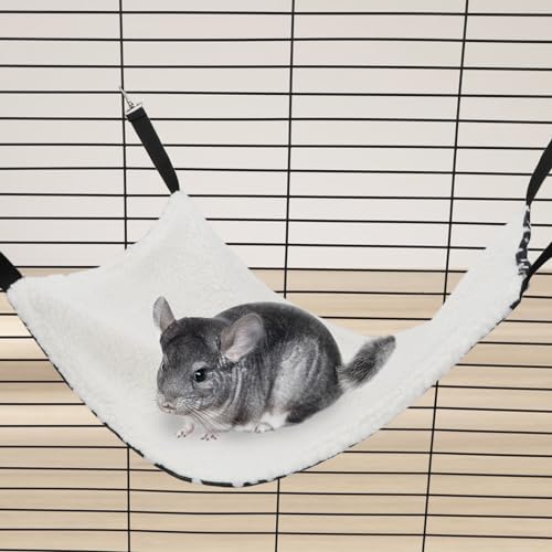 Wontee 2 Pack Small Animal Hammock Soft Fleece Sleeping Bed for Mice Rat Chinchilla Guinea Pig Ferret Kitten Cat Rabbit (L: 20.83x13.76inch, Black White Dot) - size: L 19.7" x 13.4"