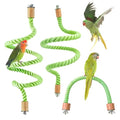3PCS Bird Rope Perch for Parrots, Bird Cage Climbing Rope Toys Accessories,Bendable Climbing,Perch Swing,Stand Climbing Stand Toy for Cockatiels, Lovebirds, Budgies, Parakeets(11.8" 31.5" 55.1") - color: Green