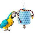 Extra Large Bird Chewing Toy, Parrot Beak Grinding Calcium Stone with Bells, Bird Cage Accessories, Cage Toys for Cockatiel Parakeet Parrot Budgies Rat Hamster Chinchilla Rabbit Bunny African Grey - color: Blue