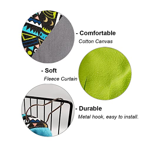 RIOUSSI Guinea Pig Hideout Hideaway Corner Fleece Toys Cage Accessories | Reversible Sides | Soft Fleece Fabric | Come with Hooks | Guinea Pig Hammock for Small Animals | Green+Green, Triangle - color: Green+Green
