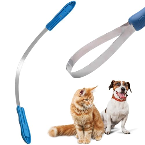 Dog Shedding Blade Dual-Sided Shedding Blades Stainless Steel Doggie Deshedding Brush Tool Curry Comb Dogs Brush Slicker Brushes for Grooming Pet Loose Hair Removal All Dogs Coat Types