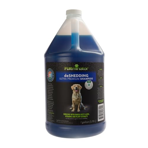 FURminator Ultra Premium deShedding Shampoo for Dogs, 1 gal | Reduces Excess Shedding, Helps Remove Wet Dog Smell, No Parabens or Dyes, Fresh Scent - size: 1 gal, style: Shampoo